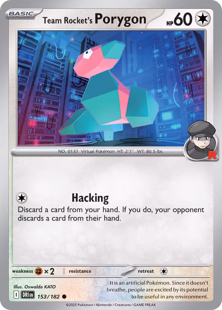 Team Rocket's Porygon 153/182 Pokemon card