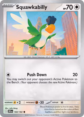 Squawkabilly 160/182 Pokemon card