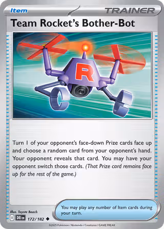 Team Rocket's Bother-Bot 172/182 Pokemon card