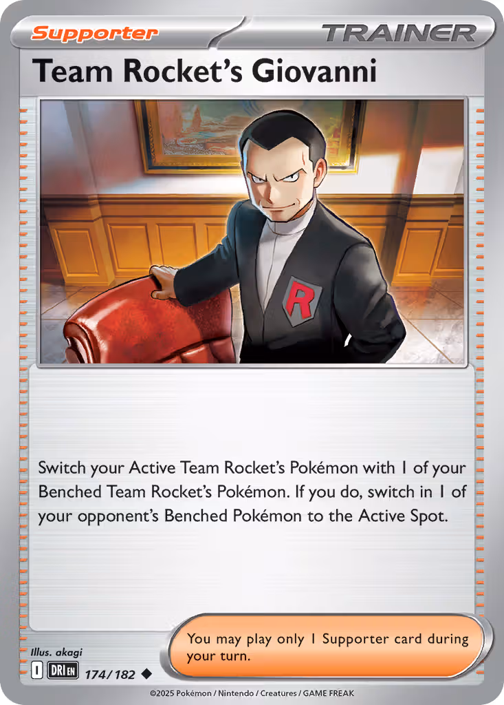 Team Rocket's Giovanni 174/182 Pokemon card