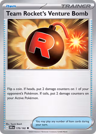 Team Rocket's Venture Bomb 179/182 Pokemon card