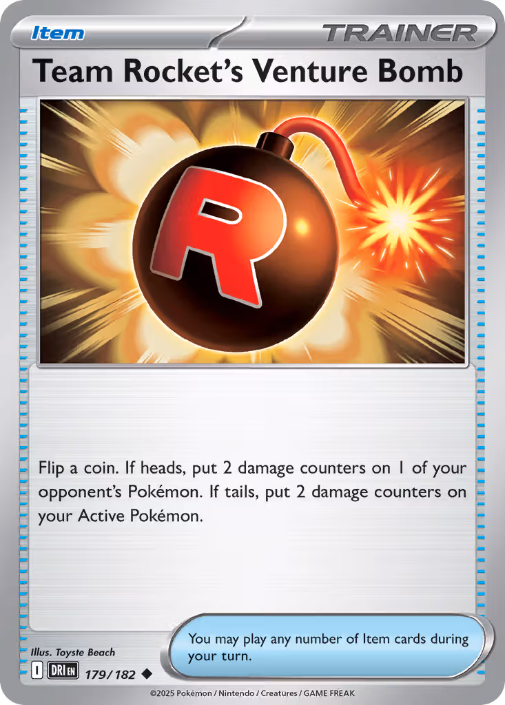 Team Rocket's Venture Bomb 179/182 Pokemon card