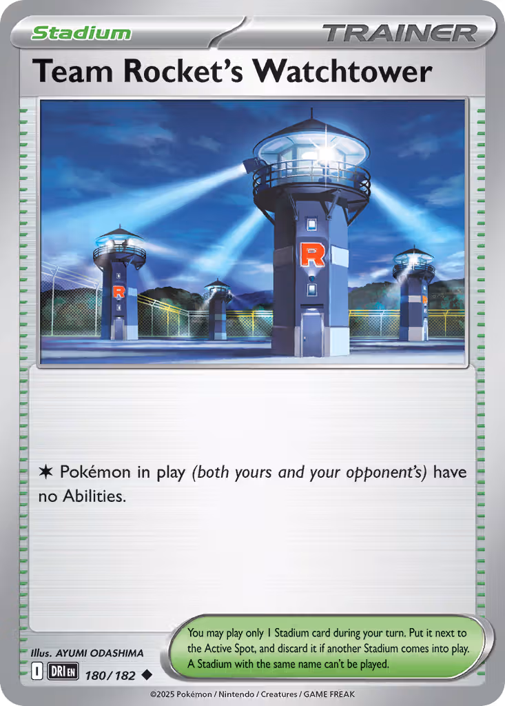 Team Rocket's Watchtower 180/182 Pokemon card