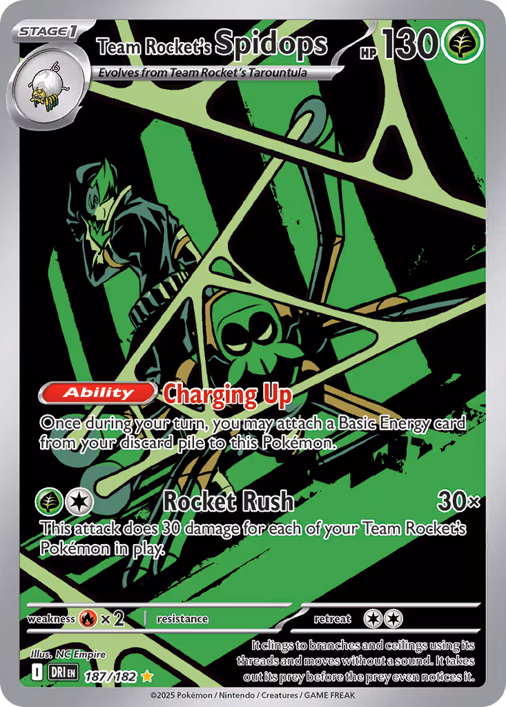 Team Rocket's Spidops 187/182 Pokemon card