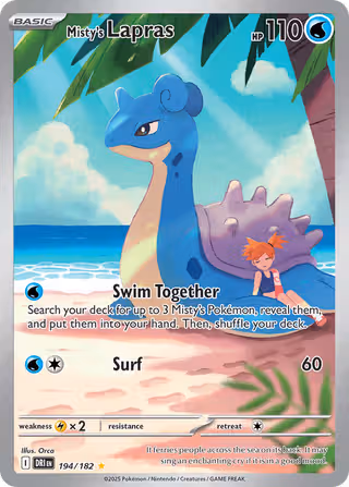 Misty's Lapras 194/182 Pokemon card