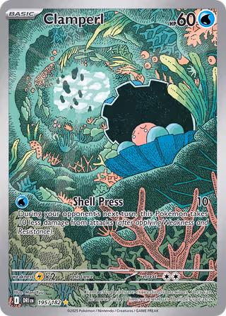 Clamperl 195/182 Pokemon card