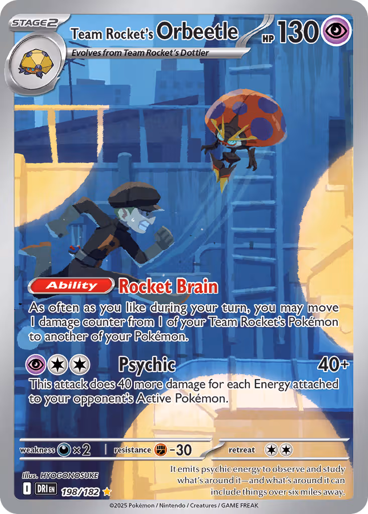Team Rocket's Orbeetle 198/182 Pokemon card