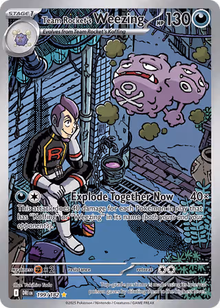 Team Rocket's Weezing 199/182 Pokemon card