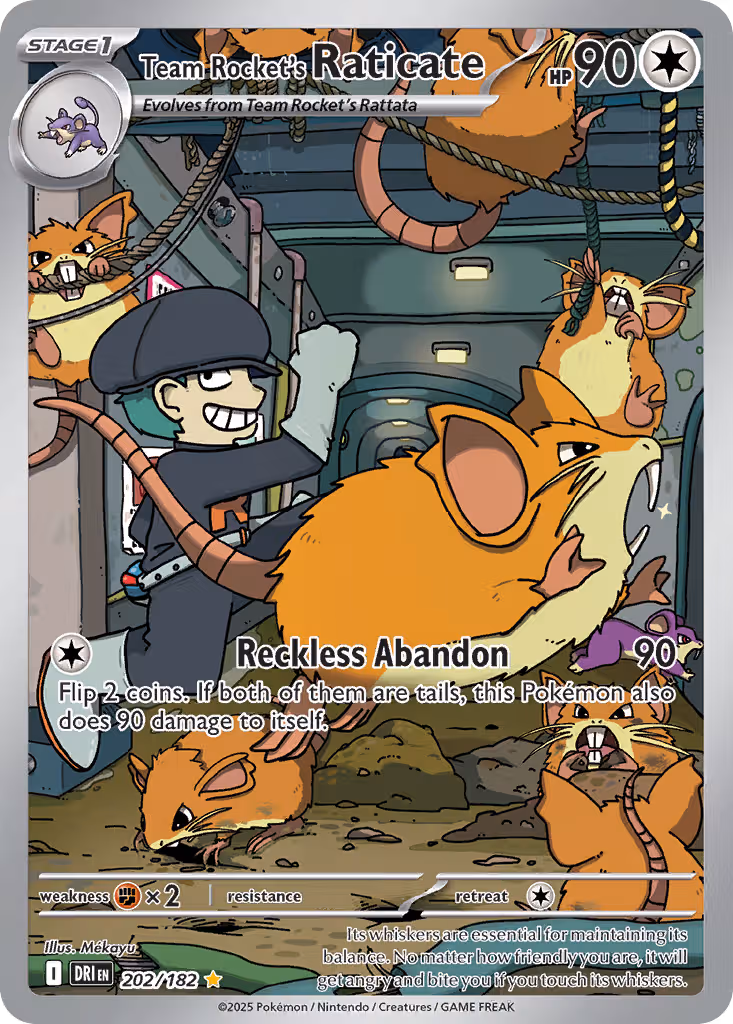 Team Rocket's Raticate 202/182 Pokemon card