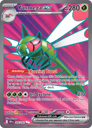 Yanmega ex 206/182 Pokemon card