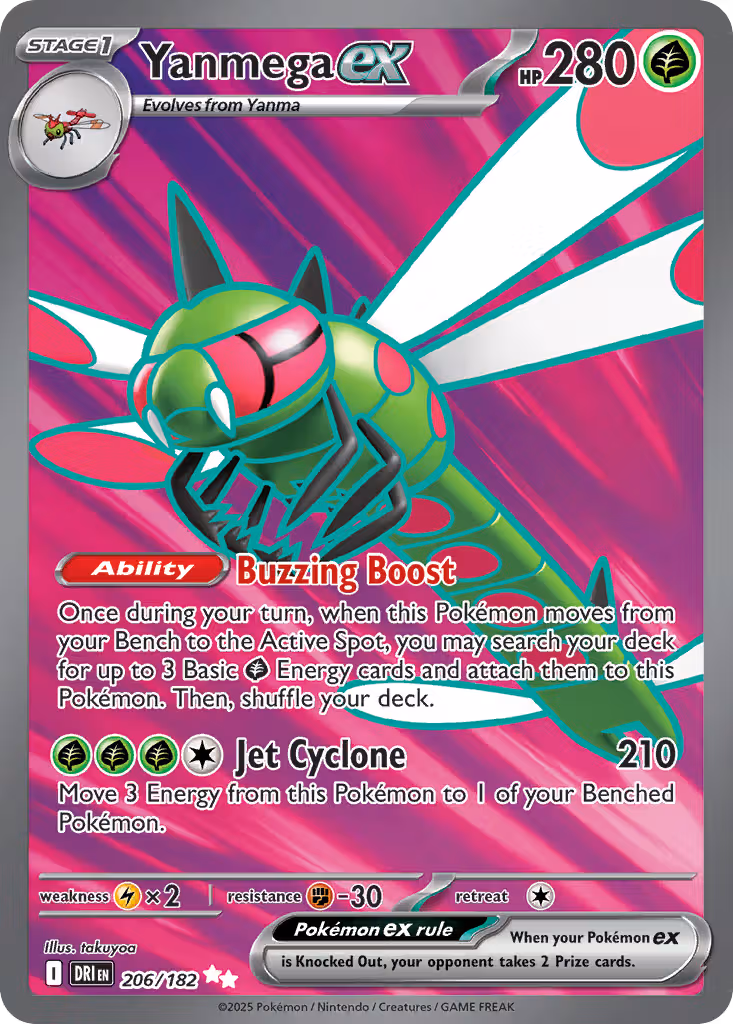 Yanmega ex 206/182 Pokemon card