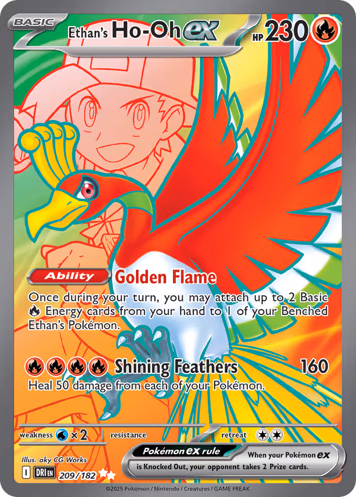 Ethan's Ho-Oh ex 209/182 Pokemon card