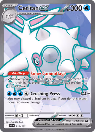 Cetitan ex 210/182 Pokemon card