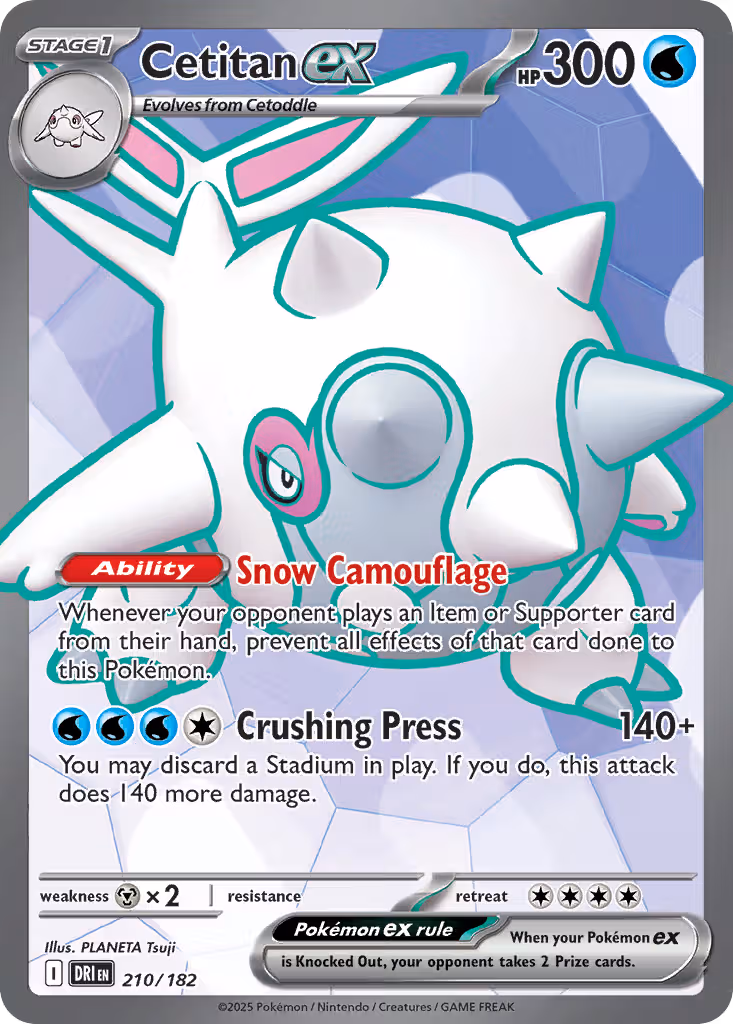 Cetitan ex 210/182 Pokemon card