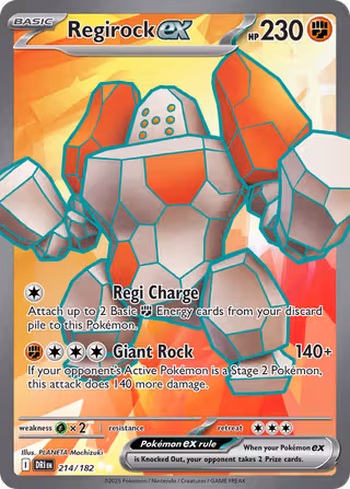 Regirock ex 214/182 Pokemon card