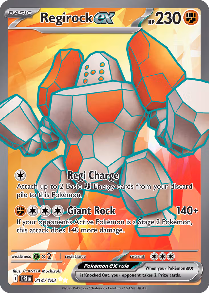 Regirock ex 214/182 Pokemon card