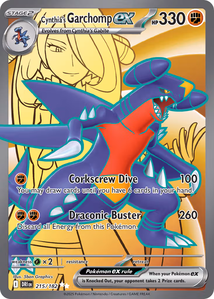 Cynthia's Garchomp ex 215/182 Pokemon card