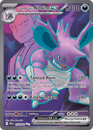 Team Rocket's Nidoking ex 216/182 Pokemon card