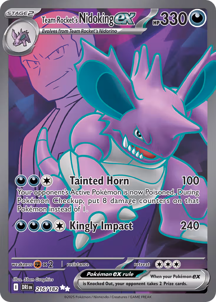 Team Rocket's Nidoking ex 216/182 Pokemon card