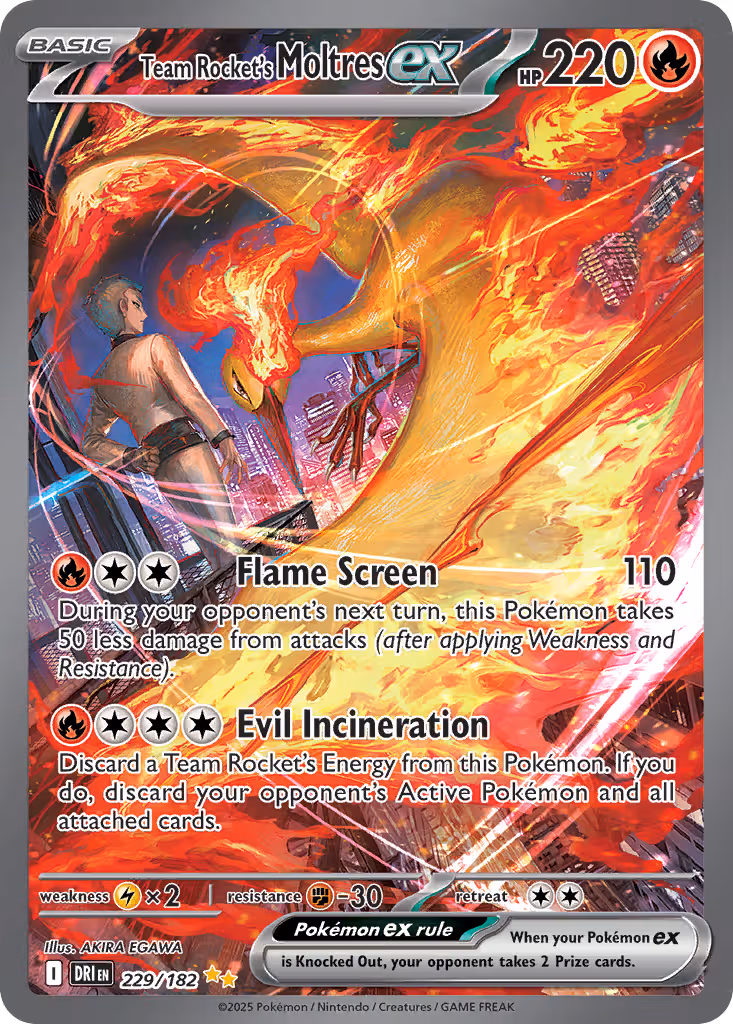 Team Rocket's Moltres ex 229/182 Pokemon card