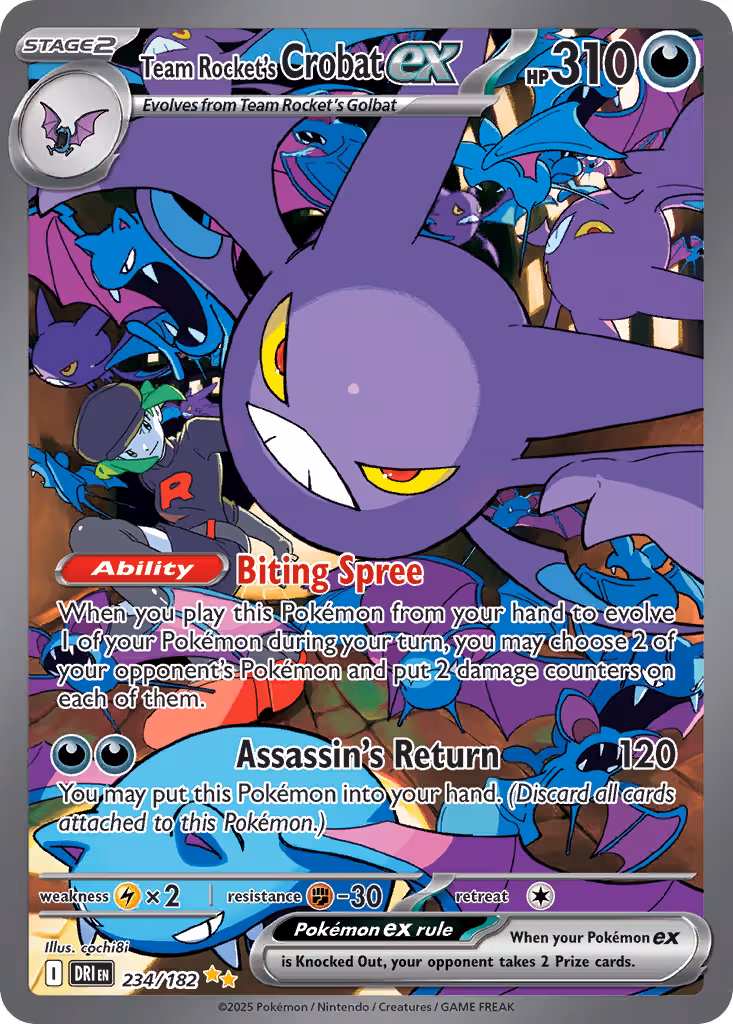 Team Rocket's Crobat ex 234/182 Pokemon card