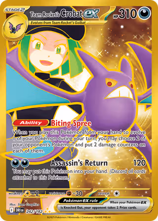 Team Rocket's Crobat ex 242/182 Pokemon card