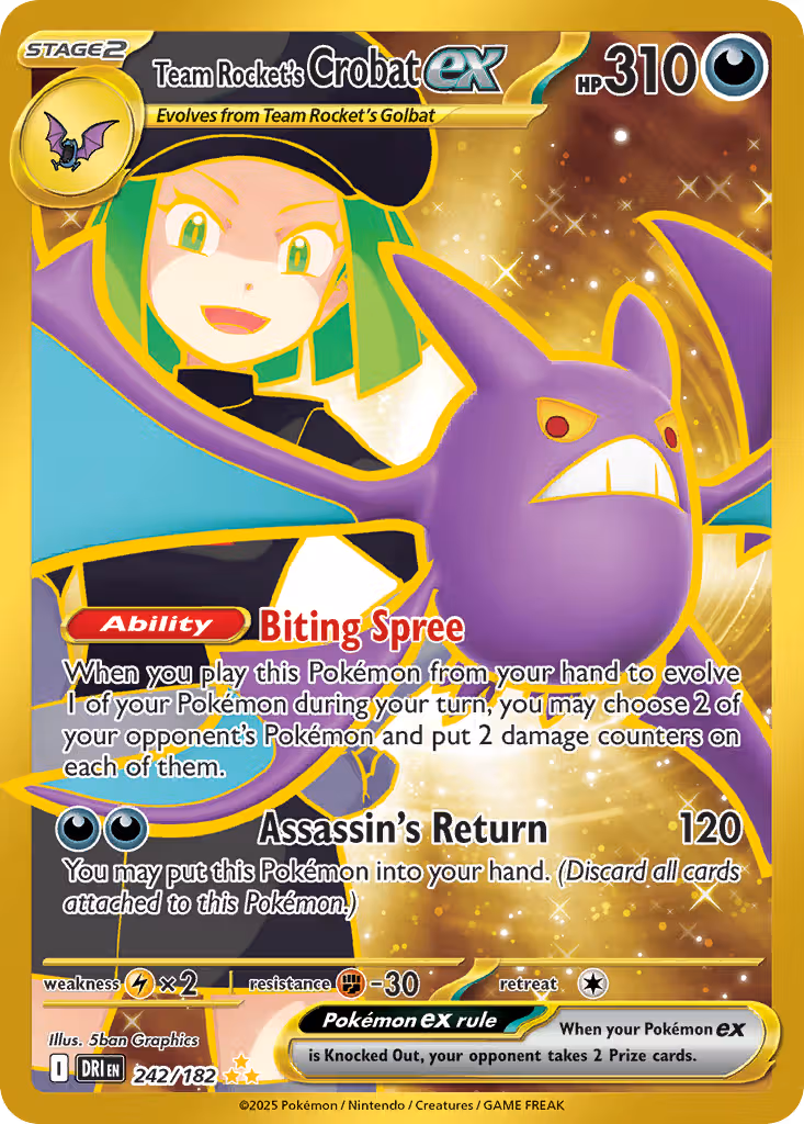 Team Rocket's Crobat ex 242/182 Pokemon card