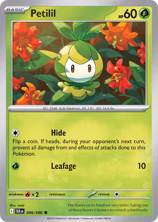 Petilil 6/86 Pokemon card