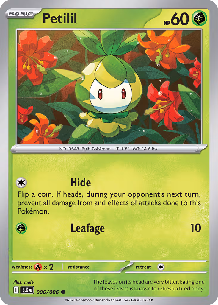 Petilil 6/86 Pokemon card