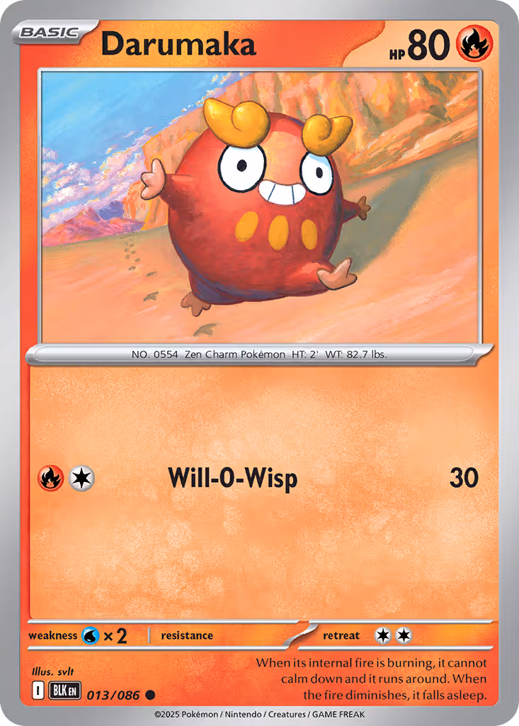 Darumaka 13/86 Pokemon card