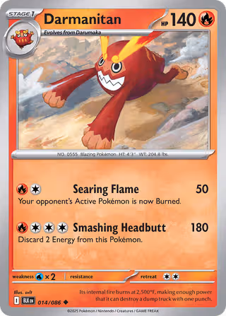 Darmanitan 14/86 Pokemon card