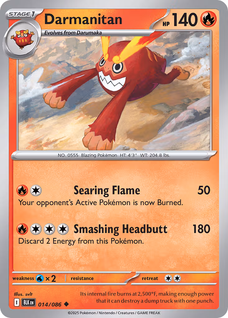 Darmanitan 14/86 Pokemon card