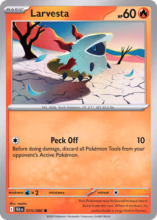 Larvesta 15/86 Pokemon card