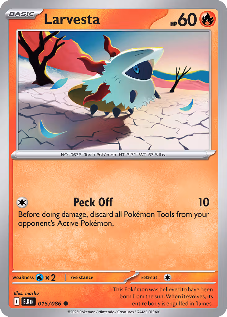Larvesta 15/86 Pokemon card