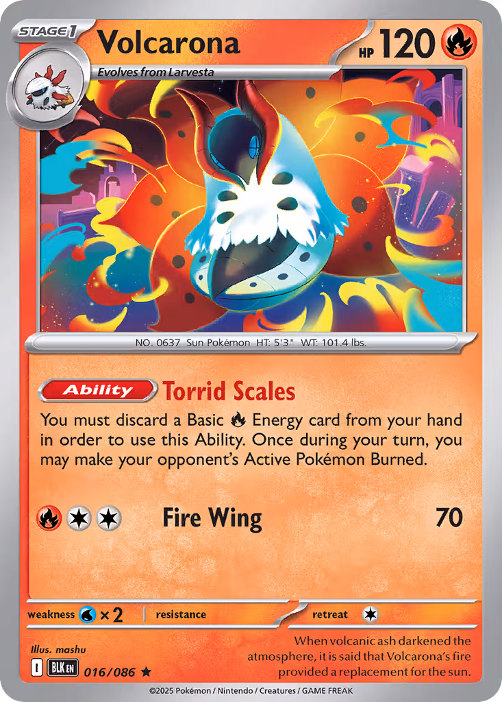 Volcarona 16/86 Pokemon card