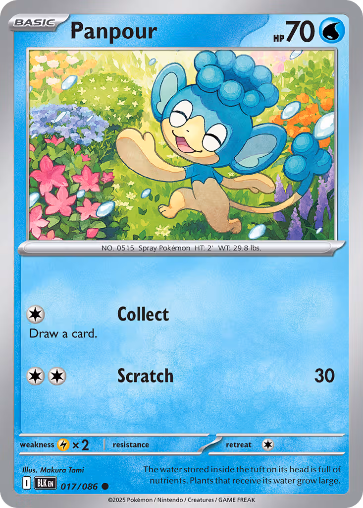 Panpour 17/86 Pokemon card