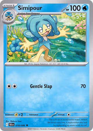 Simipour 18/86 Pokemon card