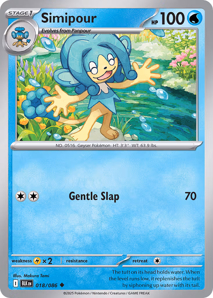 Simipour 18/86 Pokemon card