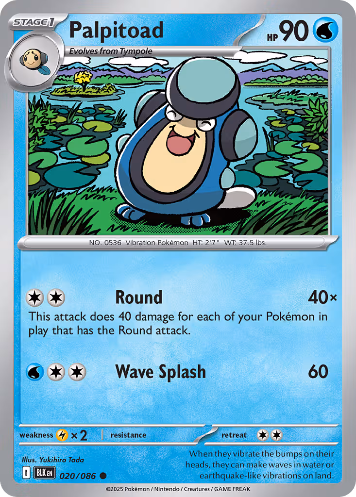 Palpitoad 20/86 Pokemon card