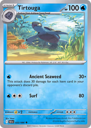 Tirtouga 22/86 Pokemon card