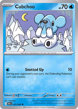 Cubchoo 25/86 Pokemon card