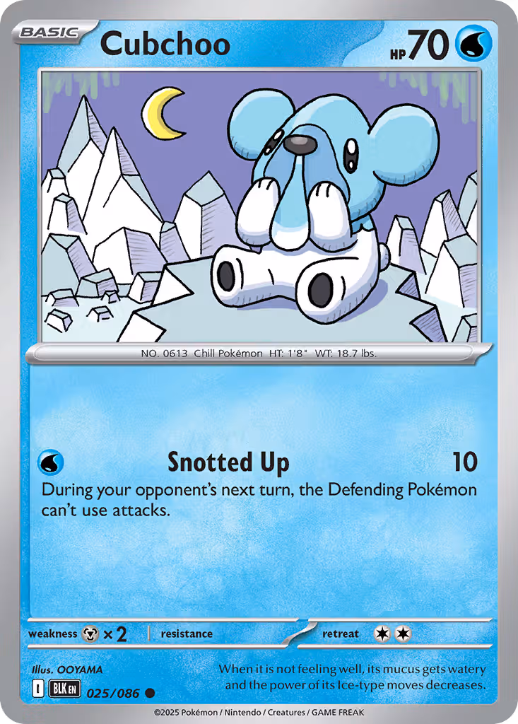 Cubchoo 25/86 Pokemon card