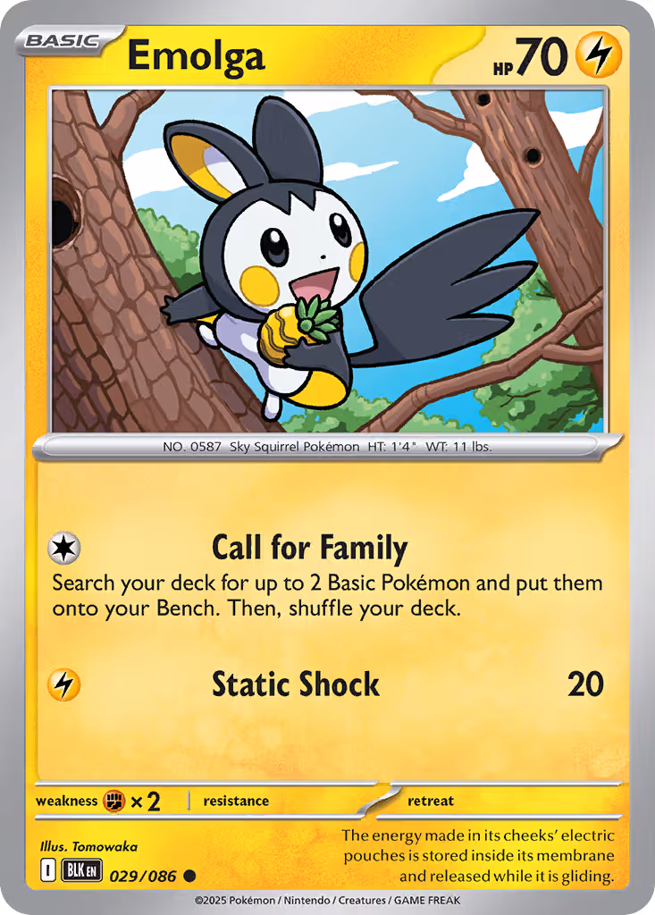 Emolga 29/86 Pokemon card
