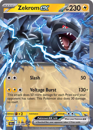 Zekrom ex 34/86 Pokemon card