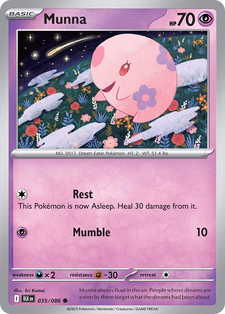 Munna 35/86 Pokemon card