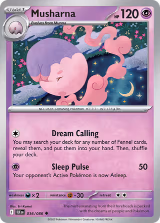 Musharna 36/86 Pokemon card