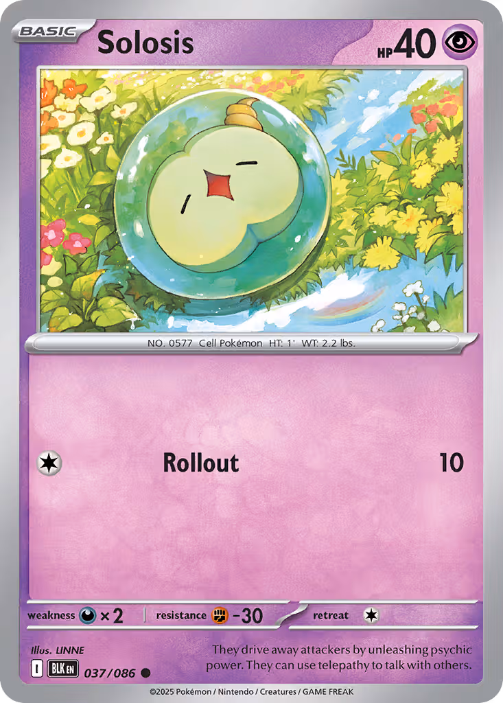 Solosis 37/86 Pokemon card