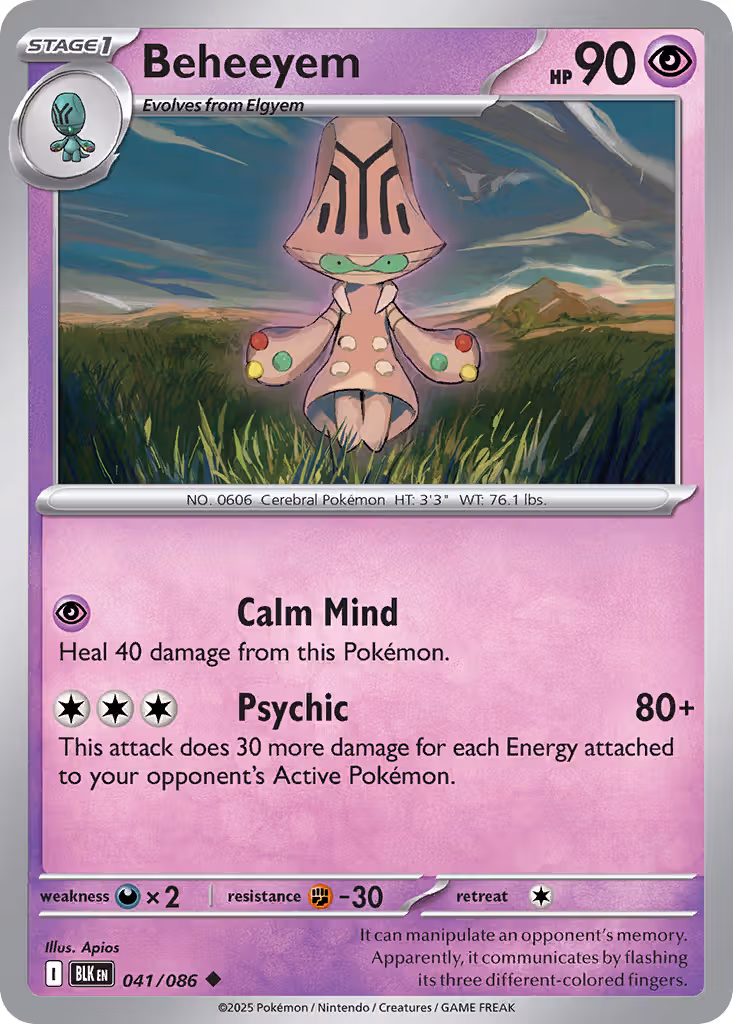 Beheeyem 41/86 Pokemon card