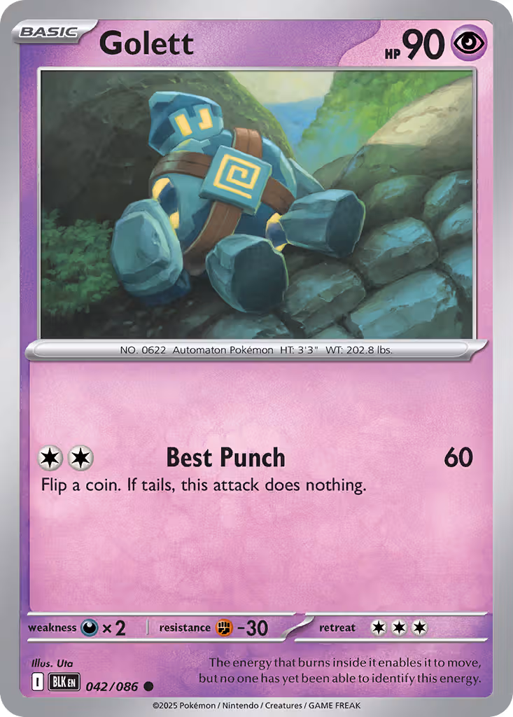 Golett 42/86 Pokemon card