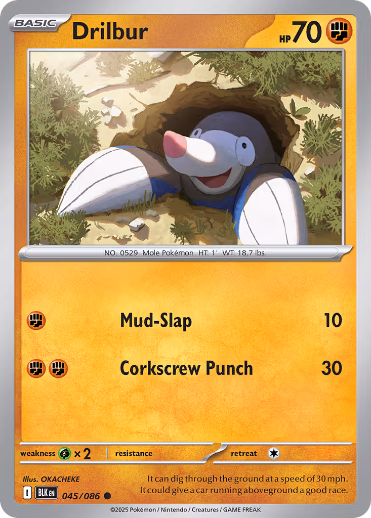 Drilbur 45/86 Pokemon card
